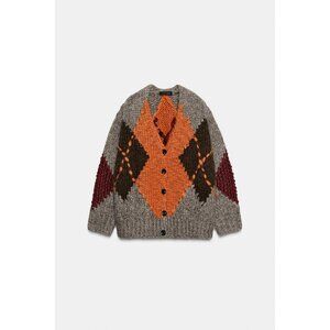 ZARA DIAMOND KNIT CARDIGAN